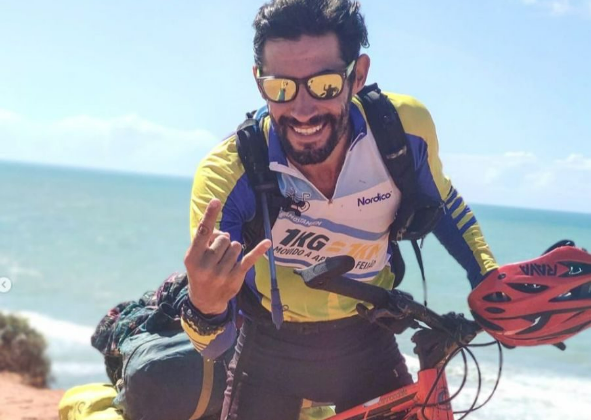 PROJETO DE CICLISTA RIOSTRENSE COMBINA TRAVESSIA INTERNACIONAL COM AÇÃO SOLIDÁRIA