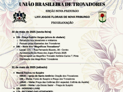 TROVADORES CHEGAM NESTA SEXTA-FEIRA PARA MAIS UMA EDIÇÃO DOS JOGOS FLORAIS
